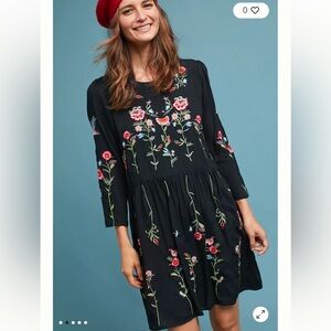 Philosophy NWT Embroidered Drop Waist Dress Floral Embroidery Hi Low Hem 3X